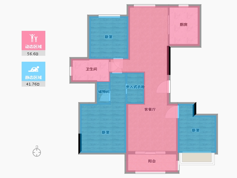 浙江省-湖州市-东宸-87.71-户型库-动静分区