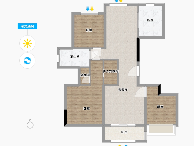 浙江省-湖州市-东宸-87.71-户型库-采光通风