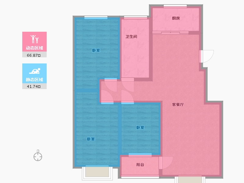 山东省-淄博市-博晨盛园-96.89-户型库-动静分区