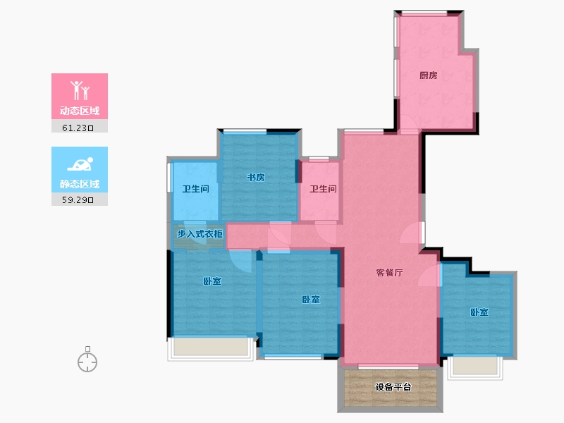 浙江省-湖州市-绿地新里铭庐公馆-114.00-户型库-动静分区