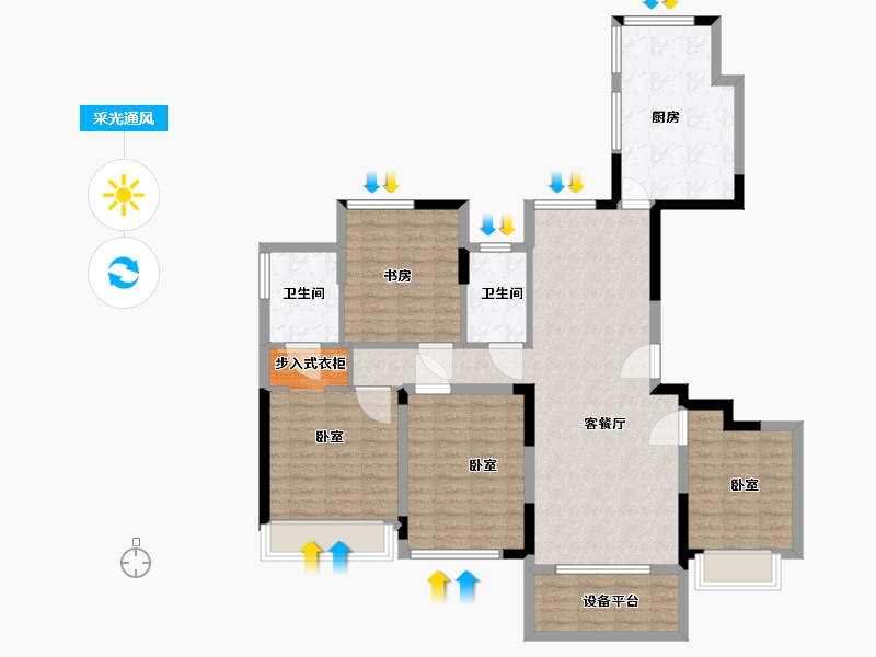 浙江省-湖州市-绿地新里铭庐公馆-114.00-户型库-采光通风