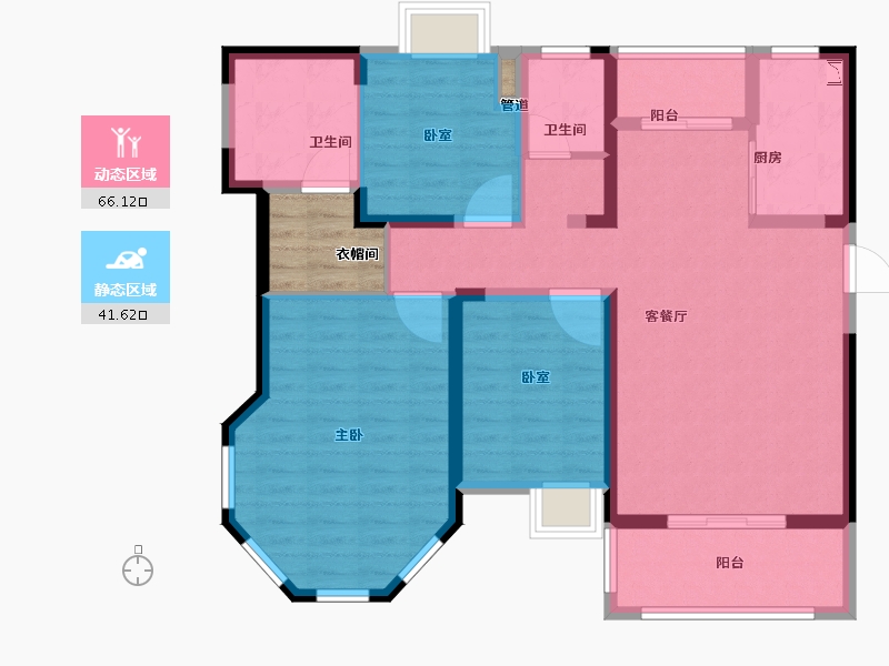 安徽省-芜湖市-卓瑞龙凤佳苑-100.00-户型库-动静分区