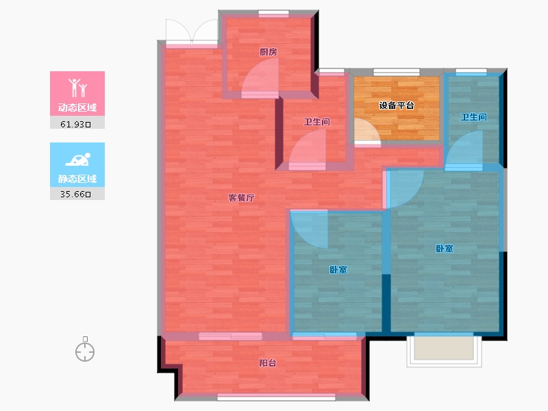 江苏省-镇江市-新城吾悦广场·金樾公馆-93.01-户型库-动静分区