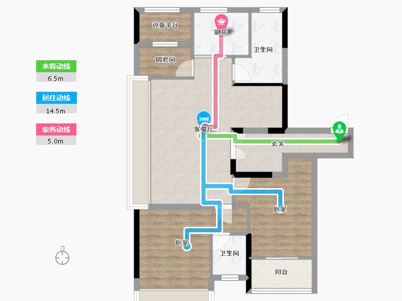 浙江省-湖州市-德信大家·时代公馆-83.10-户型库-动静线