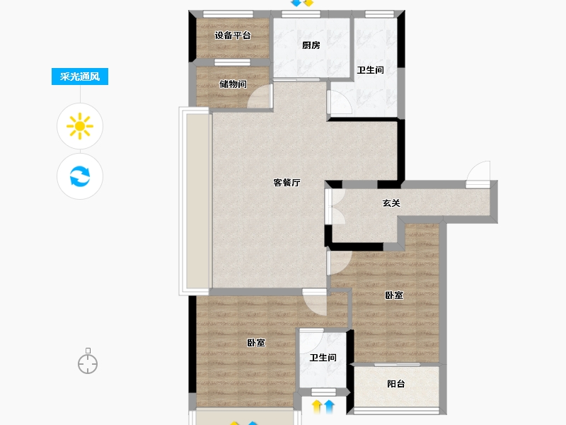 浙江省-湖州市-德信大家·时代公馆-83.10-户型库-采光通风