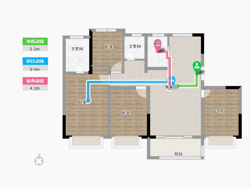 浙江省-宁波市-中交君玺-111.00-户型库-动静线