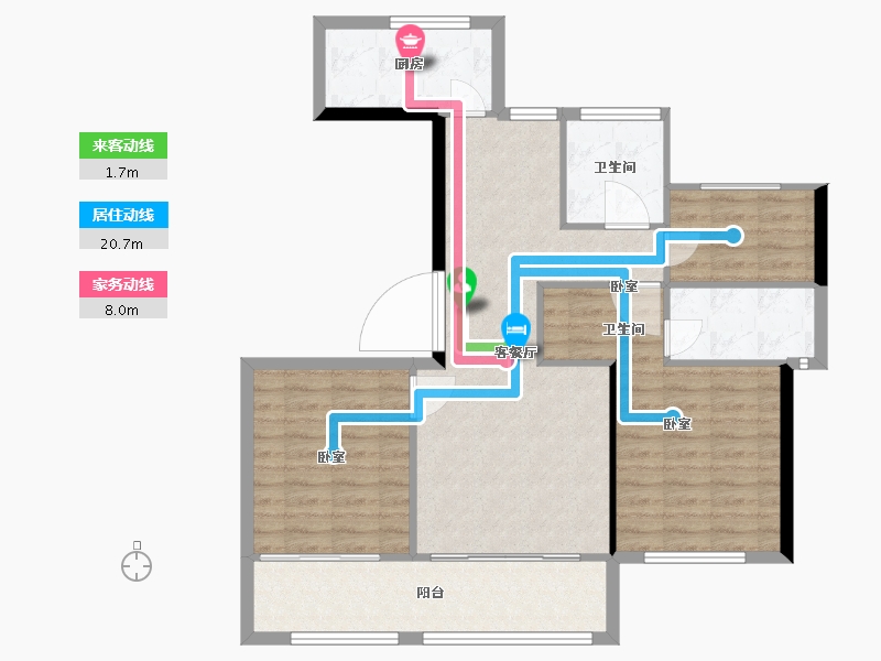 浙江省-温州市-高力铂金湾-91.00-户型库-动静线