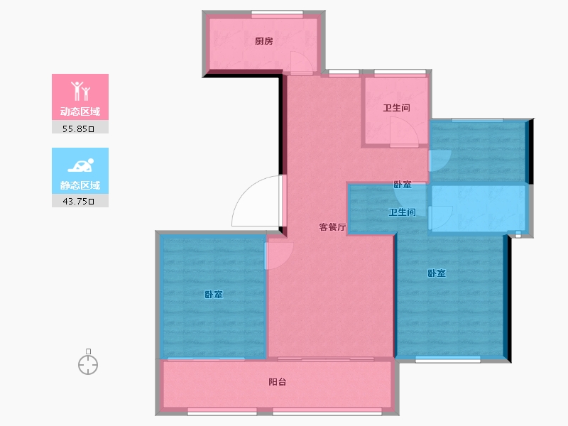 浙江省-温州市-高力铂金湾-91.00-户型库-动静分区