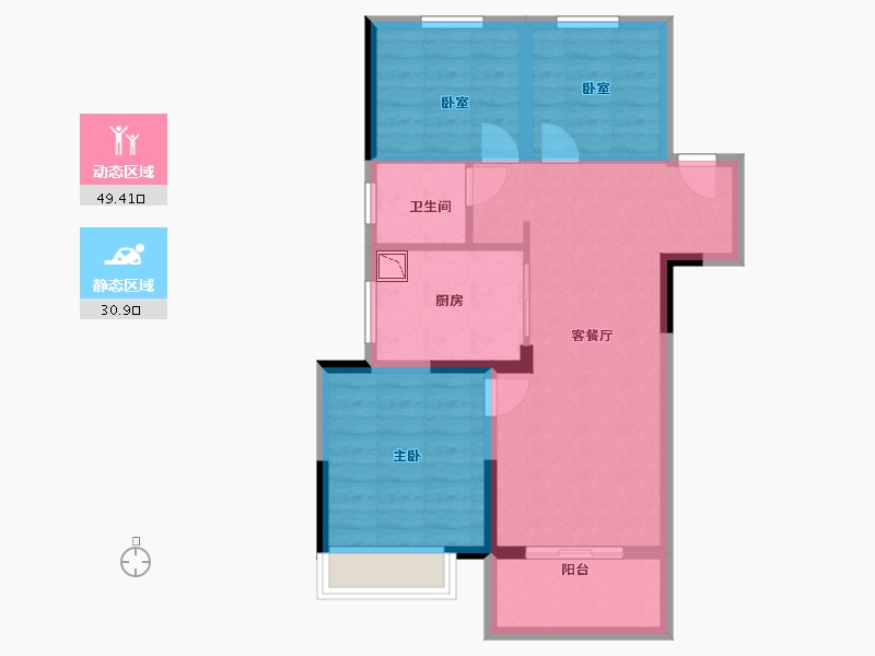 浙江省-杭州市-金地滨与城-71.43-户型库-动静分区