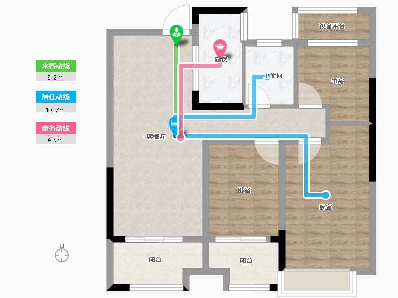 安徽省-合肥市-合肥奥园城市天地-86.00-户型库-动静线