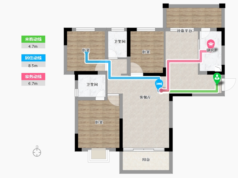 安徽省-合肥市-保来国际城-91.00-户型库-动静线