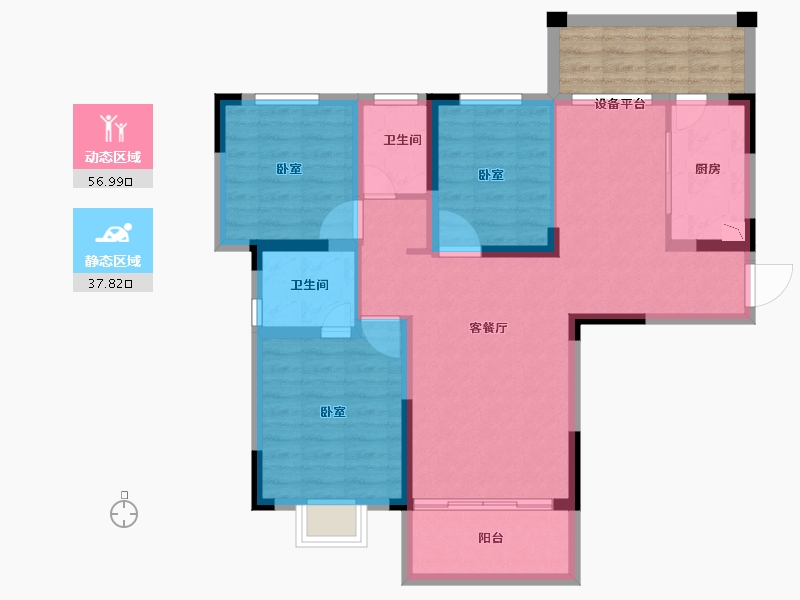 安徽省-合肥市-保来国际城-91.00-户型库-动静分区