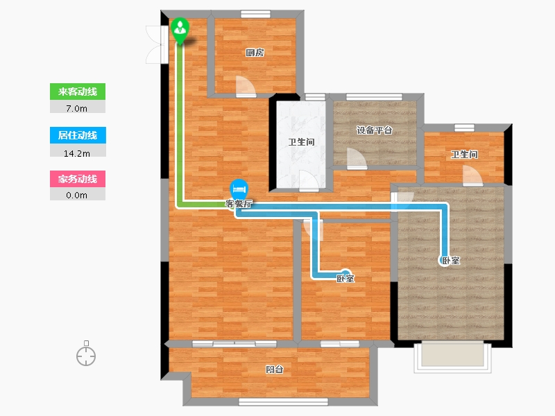 江苏省-镇江市-新城吾悦广场·金樾公馆-100.87-户型库-动静线