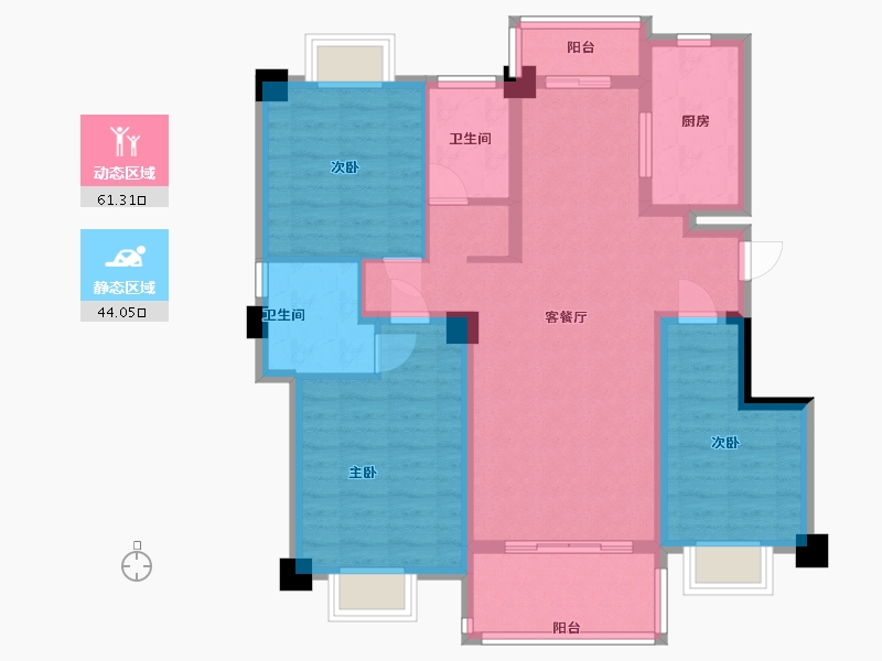 江西省-九江市-克拉首座-93.20-户型库-动静分区