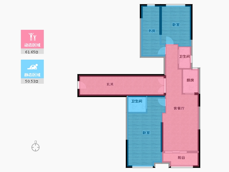 浙江省-湖州市-鲁能公馆-100.25-户型库-动静分区