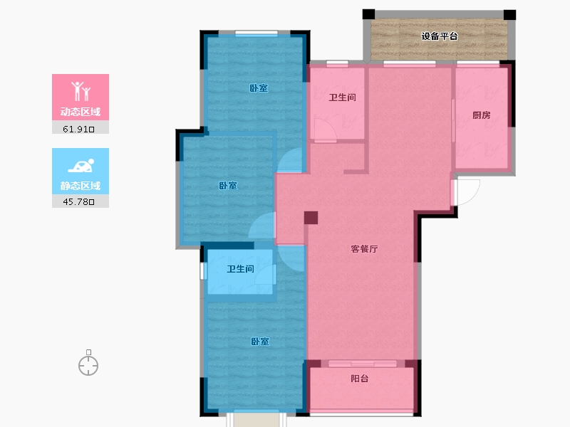 安徽省-合肥市-保来国际城-104.00-户型库-动静分区