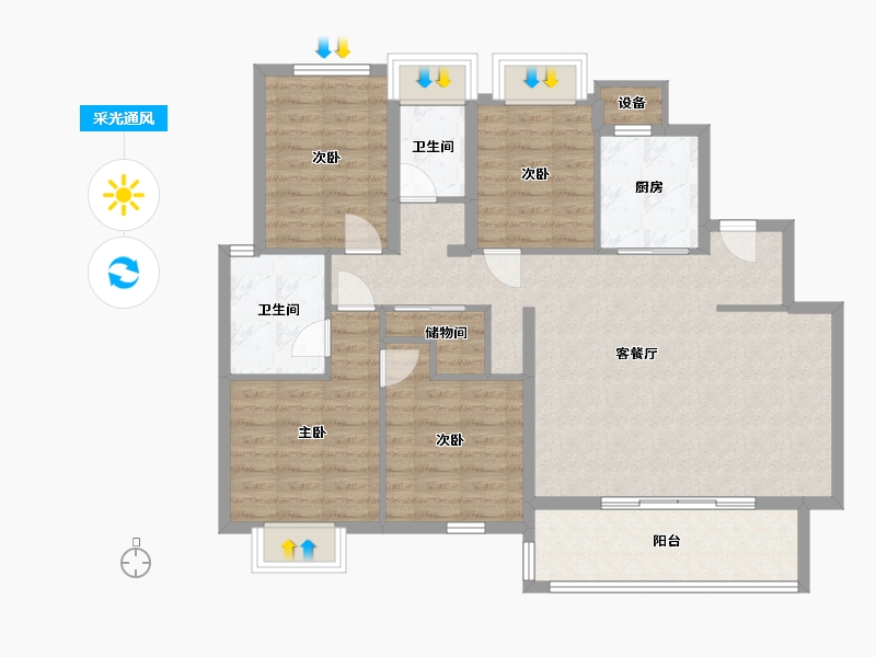 江西省-南昌市-联发公园前-102.99-户型库-采光通风