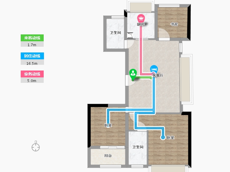 浙江省-湖州市-德信浔庄-73.71-户型库-动静线