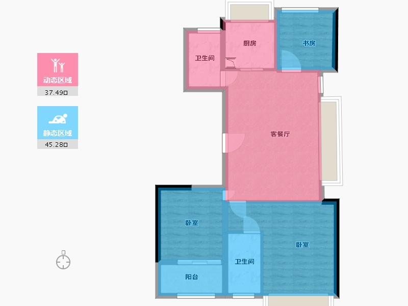 浙江省-湖州市-德信浔庄-73.71-户型库-动静分区