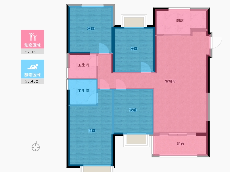 福建省-福州市-平潭岚湾·正荣府-102.00-户型库-动静分区