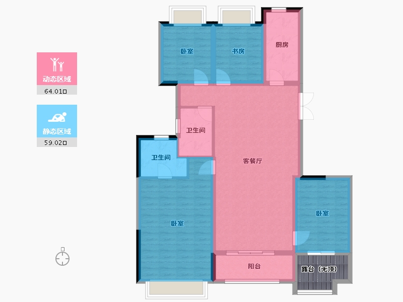 江苏省-镇江市-恒大港悦庭-115.95-户型库-动静分区