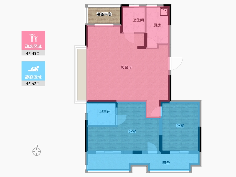 安徽省-合肥市-安建翰林天筑-87.12-户型库-动静分区