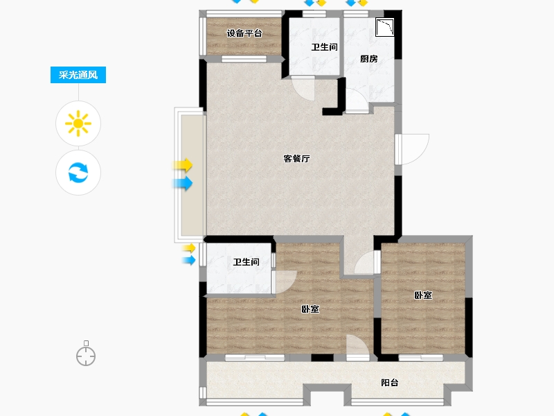 安徽省-合肥市-安建翰林天筑-87.12-户型库-采光通风