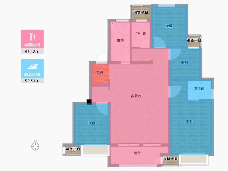 江苏省-常州市-新城和昱-110.32-户型库-动静分区