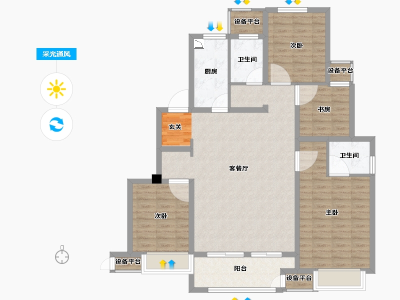 江苏省-常州市-新城和昱-110.32-户型库-采光通风