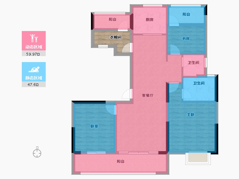 江西省-上饶市-德信·碧桂园·君宸府-100.00-户型库-动静分区