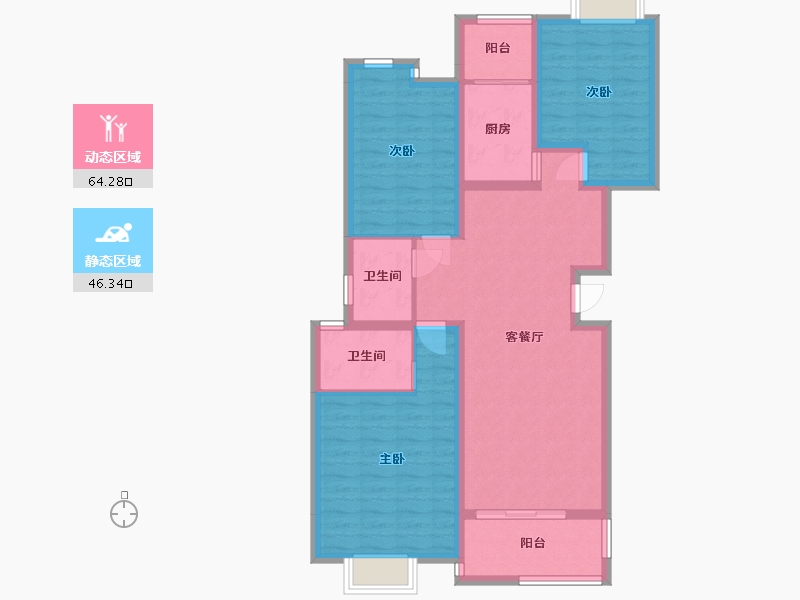 江西省-九江市-鼎翔珍珠湖-98.74-户型库-动静分区