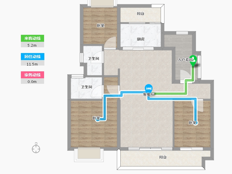 浙江省-宁波市-半山美庐-95.00-户型库-动静线