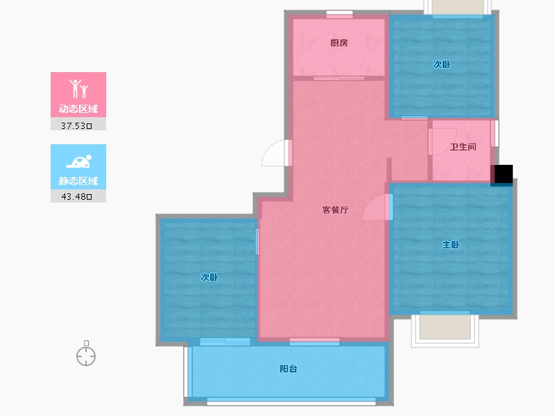 江西省-南昌市-文一锦门香溪南岸-72.81-户型库-动静分区