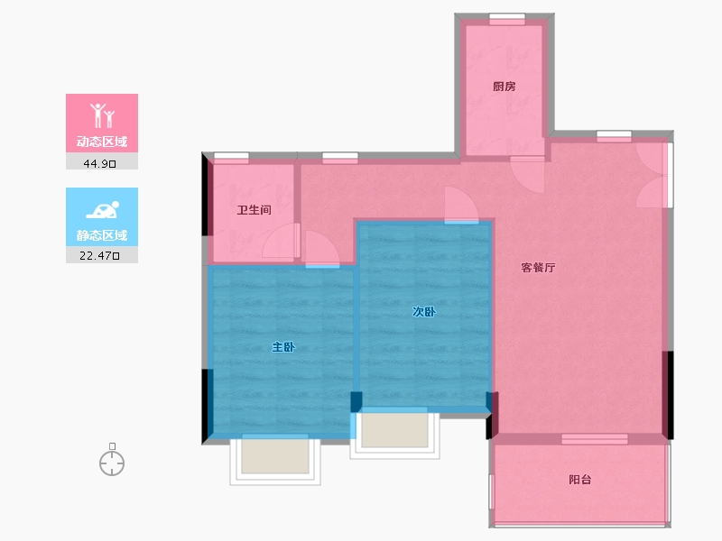 江西省-南昌市-淘鑫未未来-60.90-户型库-动静分区