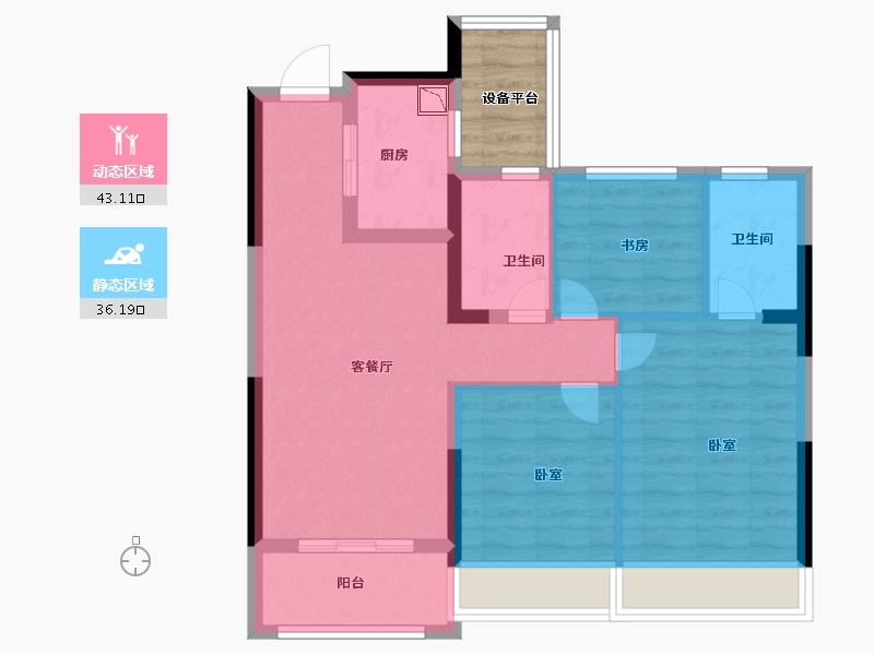 浙江省-金华市-东望文华-74.00-户型库-动静分区