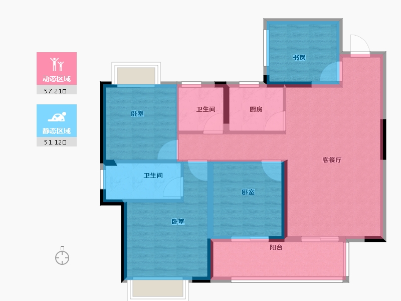 江西省-上饶市-中梁·国宾熙岸-97.01-户型库-动静分区