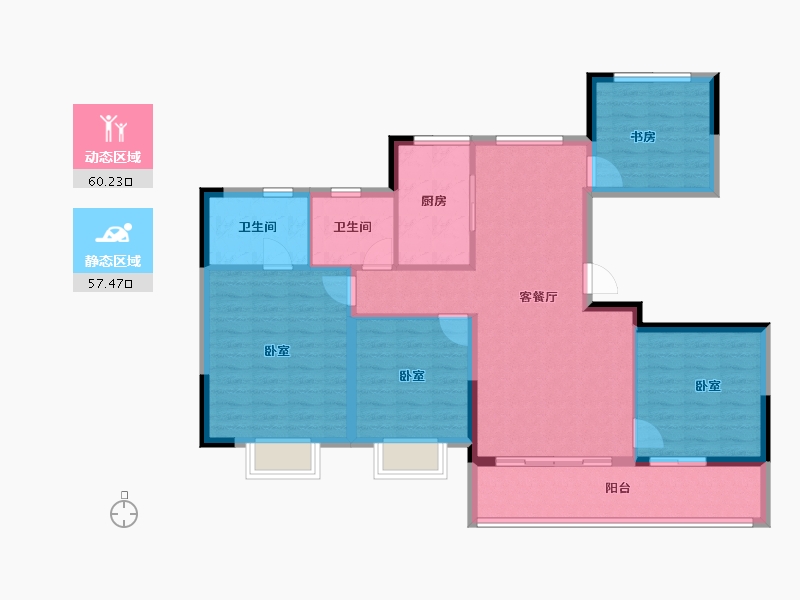 江西省-上饶市-中梁·国宾熙岸-106.00-户型库-动静分区