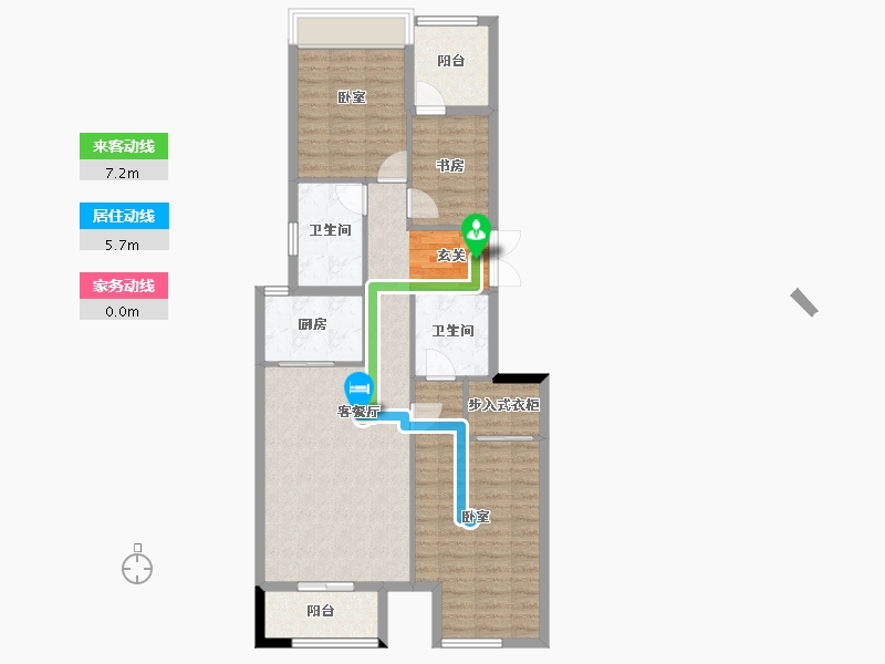 浙江省-湖州市-鲁能公馆-92.60-户型库-动静线