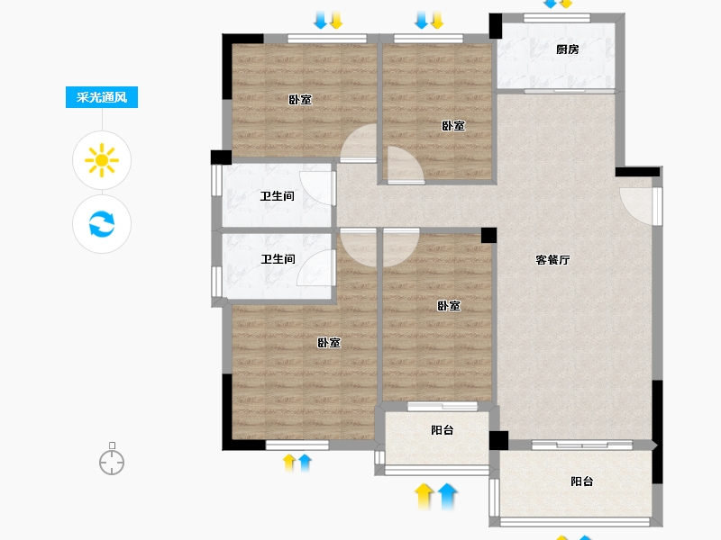 福建省-龙岩市-中福城会员制居家养老社区-114.00-户型库-采光通风