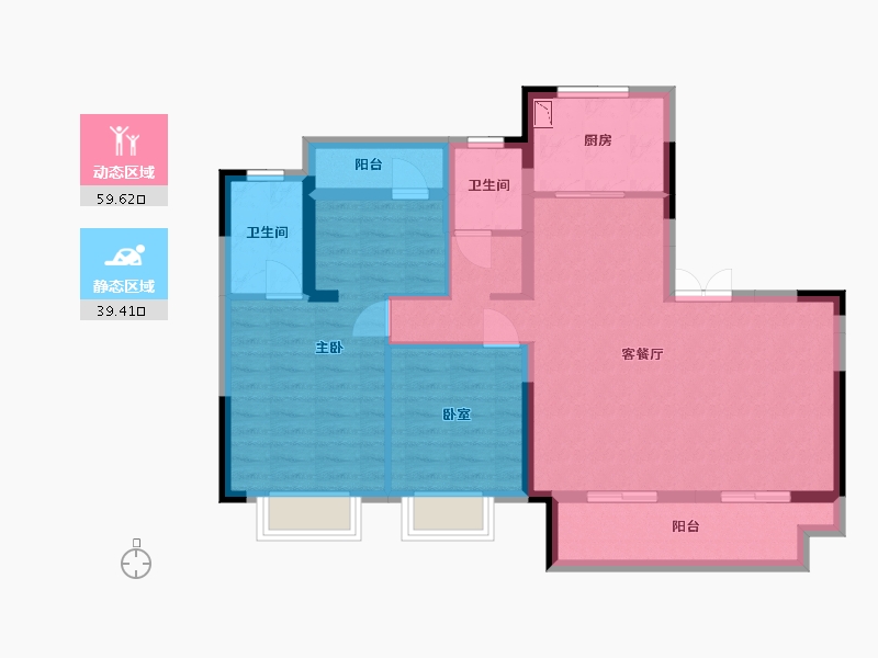 安徽省-合肥市-江山庐州印-88.10-户型库-动静分区