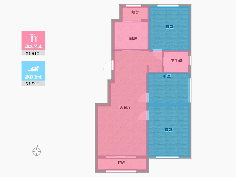 吉林省-辽源市-万城公馆-78.05-户型库-动静分区