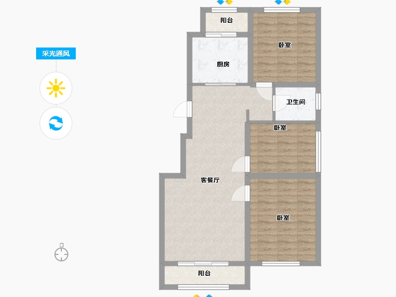 吉林省-辽源市-万城公馆-78.05-户型库-采光通风