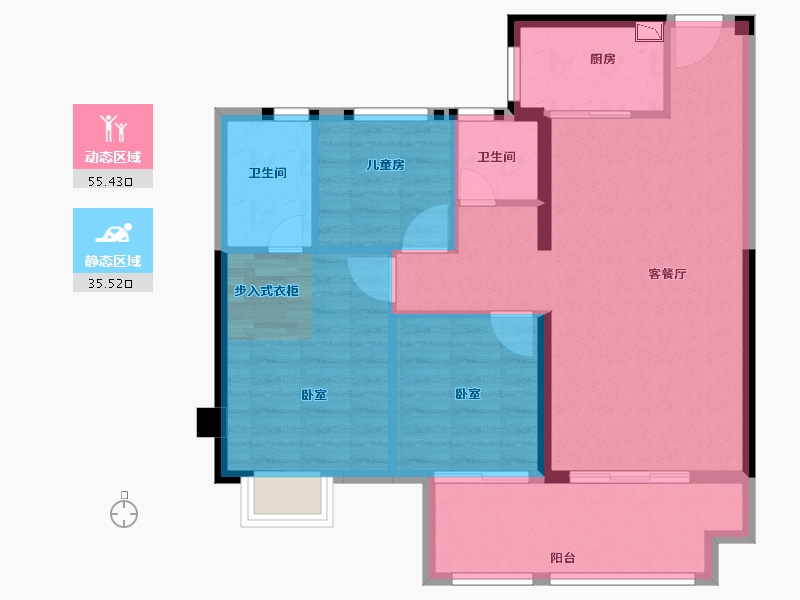 福建省-龙岩市-美伦·生态城-82.00-户型库-动静分区