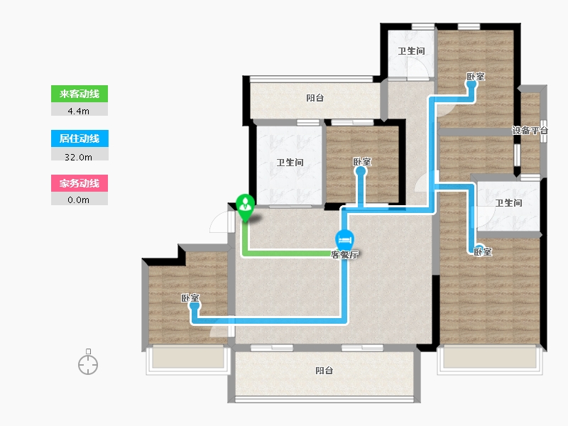 宁夏回族自治区-银川市-万科锦宸-118.57-户型库-动静线