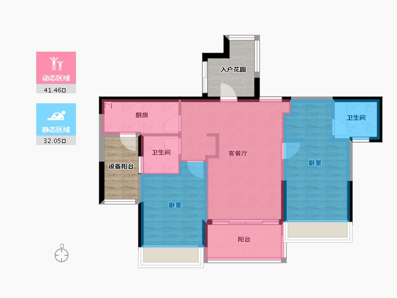 浙江省-宁波市-尚都城奥特莱斯-76.00-户型库-动静分区