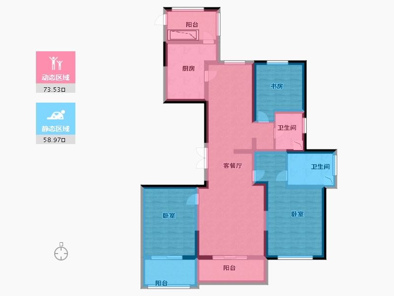 浙江省-湖州市-恒大龙溪翡翠-115.00-户型库-动静分区