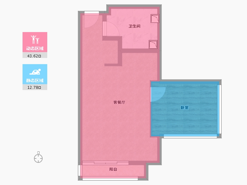 浙江省-宁波市-睿先生的公馆-50.00-户型库-动静分区