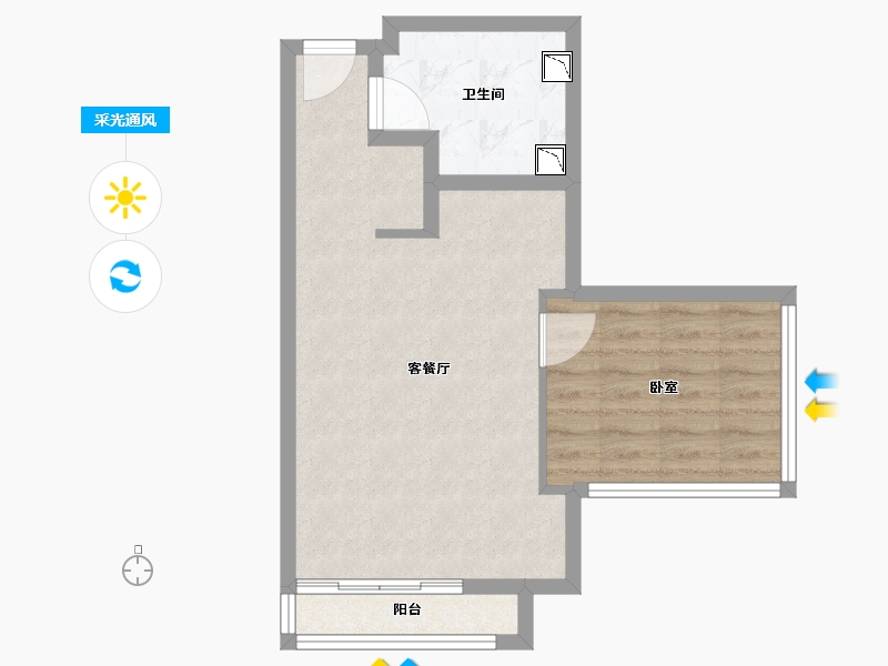 浙江省-宁波市-睿先生的公馆-50.00-户型库-采光通风