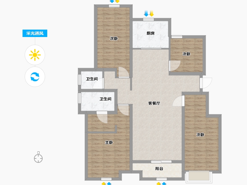 江西省-南昌市-联发公园前-119.01-户型库-采光通风