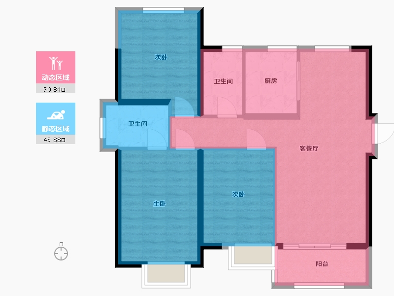 福建省-福州市-平潭岚湾·正荣府-86.99-户型库-动静分区